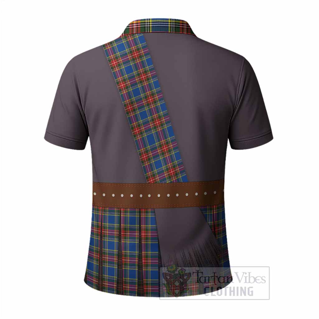 Bethune Tartan Crest Polo Shirt Kilt Costume Style