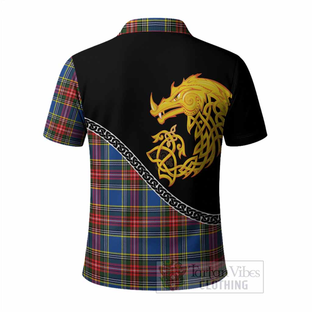 Bethune Tartan Crest Polo Shirt Legendary Dragon Knot Half Style