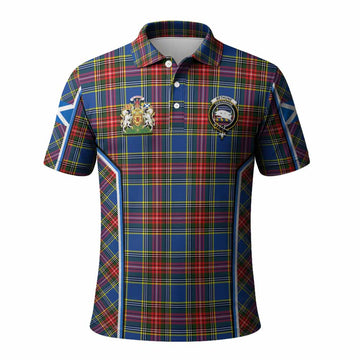 Bethune Tartan Crest Polo Shirt Scotland Coat of Arm Flag Style - Tartan Vibes Clothing