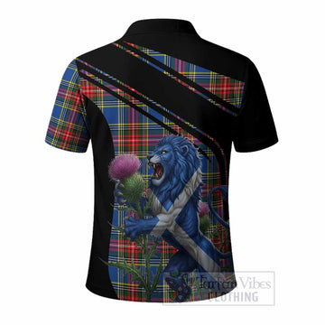 Bethune Tartan Crest Polo Shirt Scottish Lion Rampant Thistle