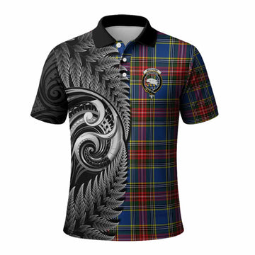 Bethune Tartan Crest Polo Shirt With New Zealand Silver Fern Maori Koru
