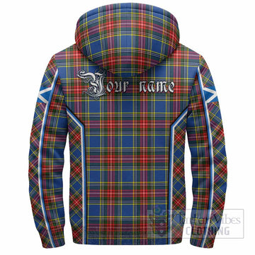 Bethune Tartan Crest Sherpa Hoodie Scotland Coat of Arm Flag Style