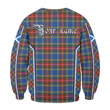 Bethune Tartan Crest Sweatshirt Scotland Coat of Arm Flag Style