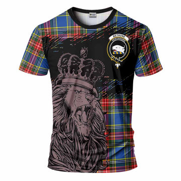 Bethune Tartan Crest T-Shirt Crowned Lion Heritage Style