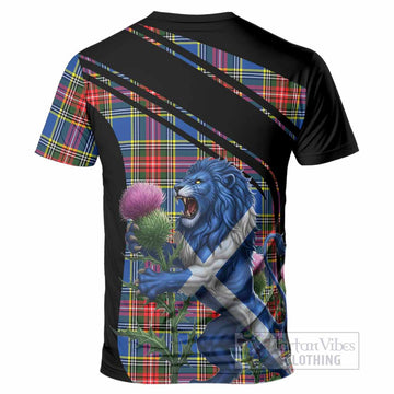 Bethune Tartan Crest T-Shirt Scottish Lion Rampant Thistle