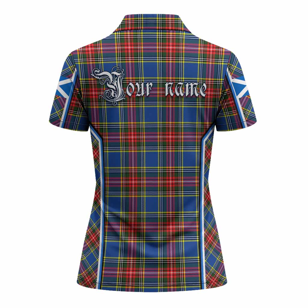 Bethune Tartan Crest Women's Polo Shirt Scotland Coat of Arm Flag Style - Tartan Vibes Clothing