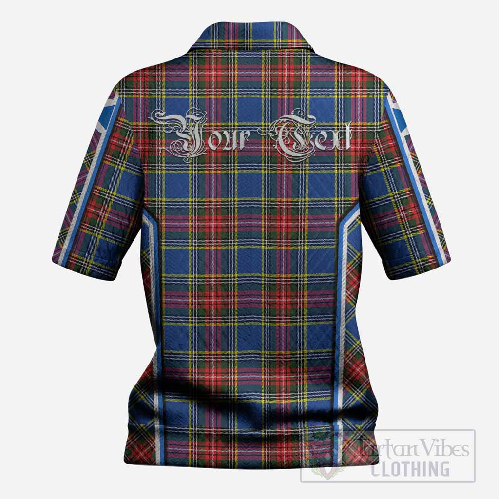 Bethune Tartan Crest Women’s Polo Sweater Top Scotland Coat of Arm Flag Style