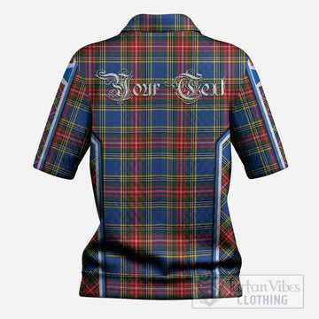 Bethune Tartan Crest Women’s Polo Sweater Top Scotland Coat of Arm Flag Style