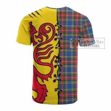 Bethune Tartan Family Crest Cotton T-shirt Lion Rampant Honor