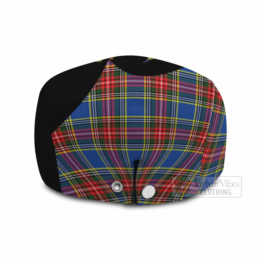 Bethune Tartan Family Crest Flat Cap, Jeff Cap Scotland Thistle Floral