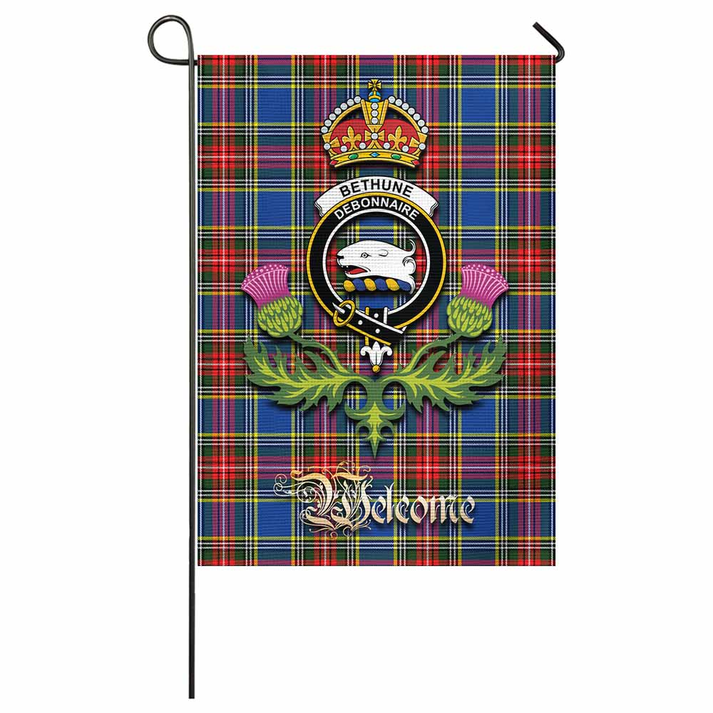 Bethune Tartan Family Crest Garden Flag Royal Thistle Welcome Style - Tartan Vibes Clothing