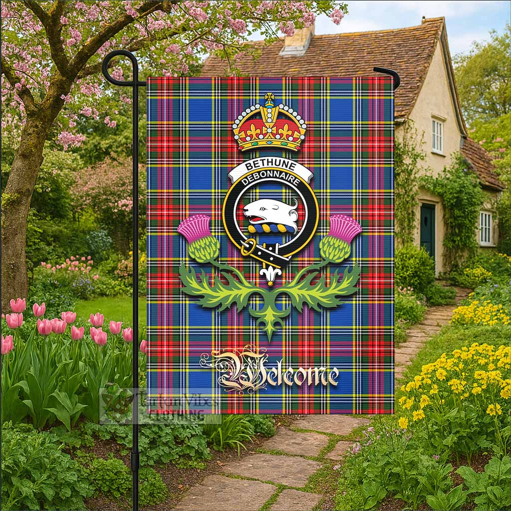 Bethune Tartan Family Crest Garden Flag Royal Thistle Welcome Style - Tartan Vibes Clothing