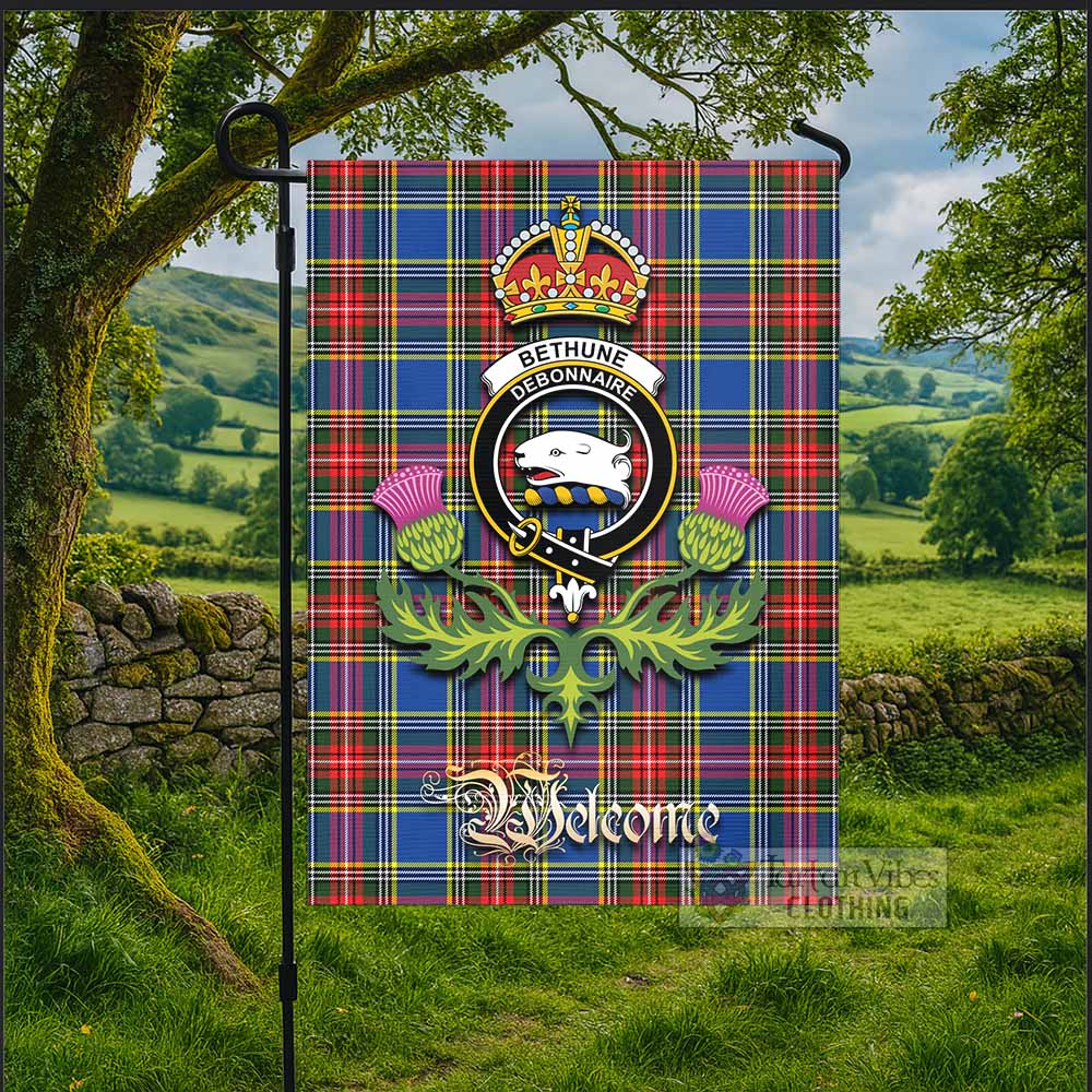 Bethune Tartan Family Crest Garden Flag Royal Thistle Welcome Style - Tartan Vibes Clothing