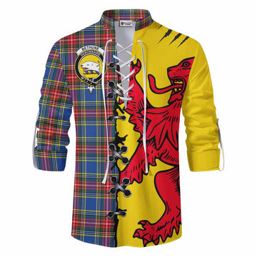 Bethune Tartan Family Crest Ghillie Kilt Shirt Lion Rampant Honor