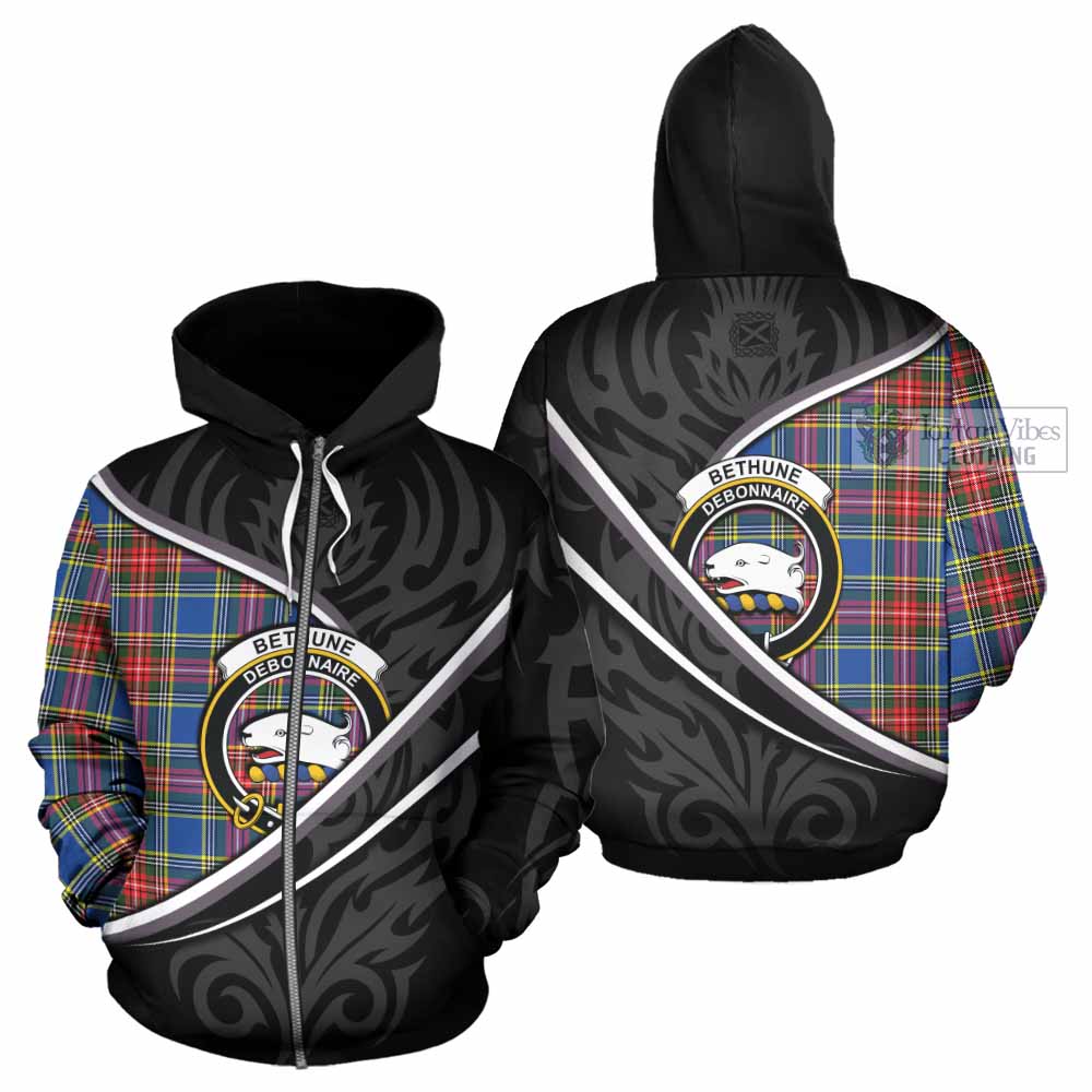 Bethune Tartan Family Crest Hoodie Celtic Scottish Thistle Floral - Tartan Vibes Clothing