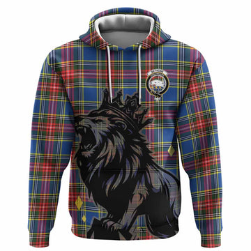 Bethune Tartan Family Crest Hoodie Crowned Lion Roaring
