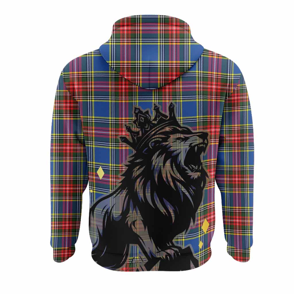 Bethune Tartan Family Crest Hoodie Crowned Lion Roaring