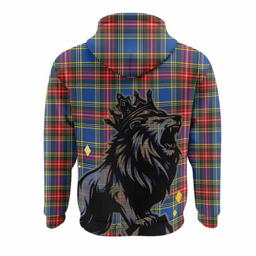 Bethune Tartan Family Crest Hoodie Crowned Lion Roaring
