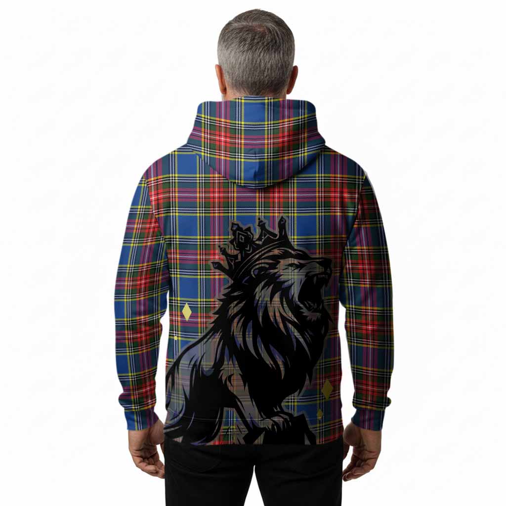Bethune Tartan Family Crest Hoodie Crowned Lion Roaring