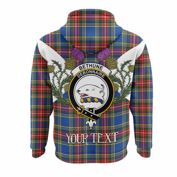 Bethune Tartan Family Crest Hoodie Scottish Burns Night Thistle Floral