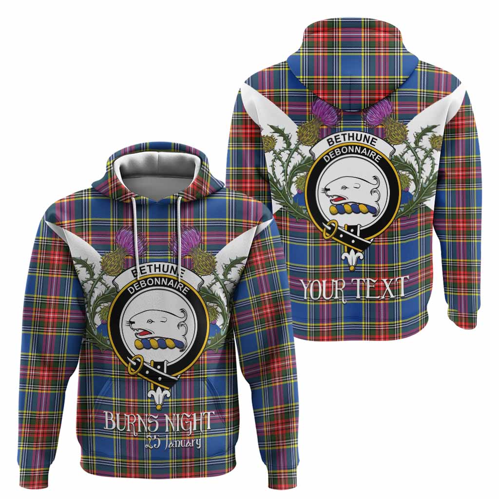 Bethune Tartan Family Crest Hoodie Scottish Burns Night Thistle Floral