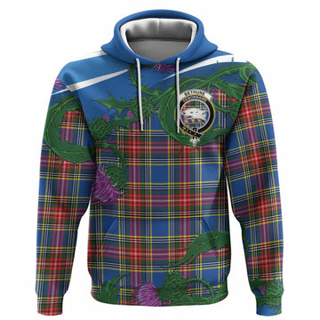 Bethune Tartan Family Crest Hoodie Thistle in Minimalism