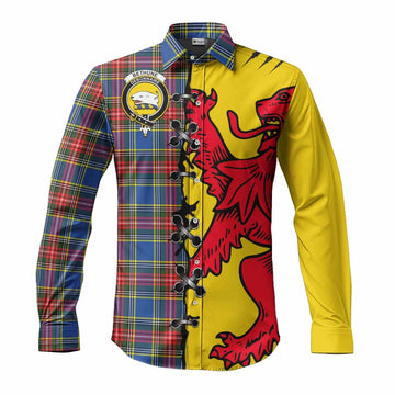 Bethune Tartan Family Crest Long Sleeve Button Shirts Lion Rampant Honor