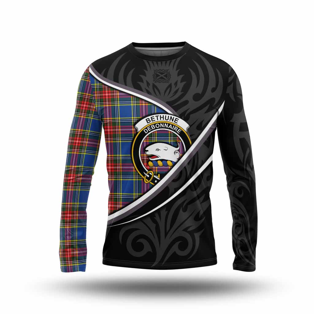 Bethune Tartan Family Crest Long Sleeve T-Shirt Celtic Scottish Thistle Floral - Tartan Vibes Clothing