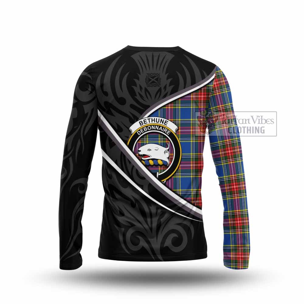 Bethune Tartan Family Crest Long Sleeve T-Shirt Celtic Scottish Thistle Floral - Tartan Vibes Clothing