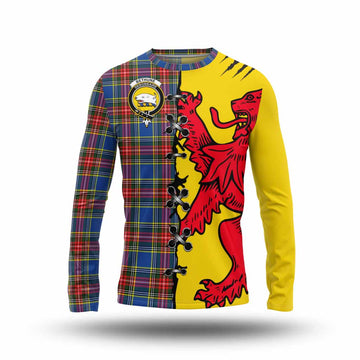 Bethune Tartan Family Crest Long Sleeve T-Shirt Lion Rampant Honor