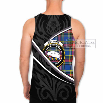 Bethune Tartan Family Crest Men Tank Top Celtic Scottish Thistle Floral