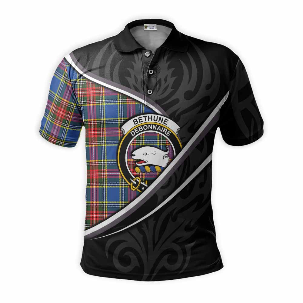 Bethune Tartan Family Crest Polo Shirt Celtic Scottish Thistle Floral - Tartan Vibes Clothing