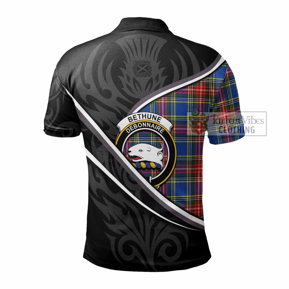 Bethune Tartan Family Crest Polo Shirt Celtic Scottish Thistle Floral - Tartan Vibes Clothing
