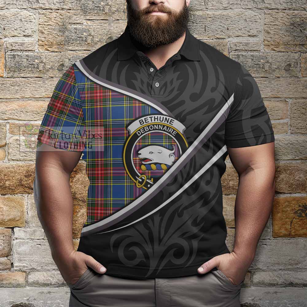 Bethune Tartan Family Crest Polo Shirt Celtic Scottish Thistle Floral - Tartan Vibes Clothing