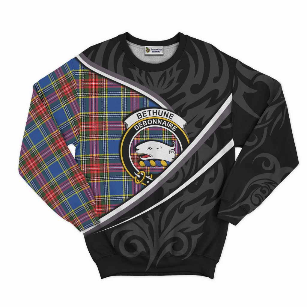 Bethune Tartan Family Crest Sweatshirt Celtic Scottish Thistle Floral - Tartan Vibes Clothing