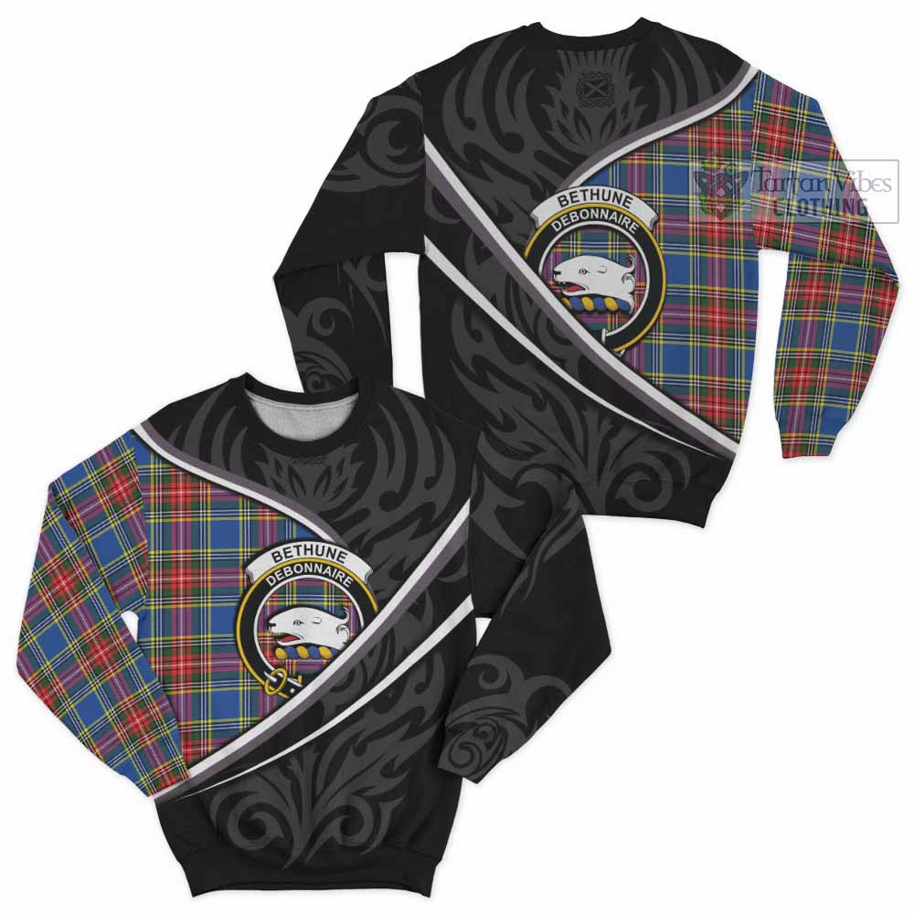 Bethune Tartan Family Crest Sweatshirt Celtic Scottish Thistle Floral - Tartan Vibes Clothing