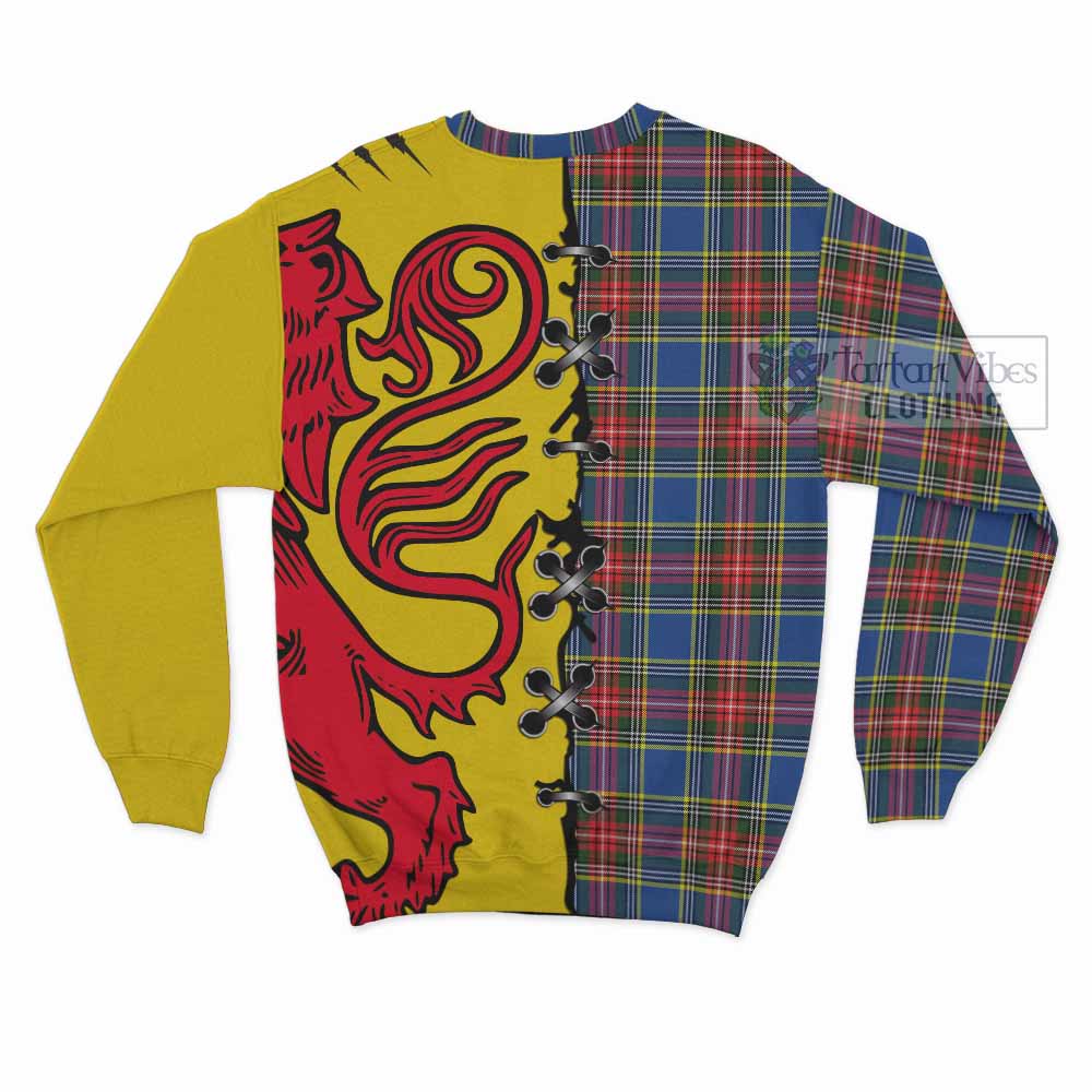 Bethune Tartan Family Crest Sweatshirt Lion Rampant Honor - Tartan Vibes Clothing