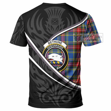 Bethune Tartan Family Crest T-shirt Celtic Scottish Thistle Floral - Tartan Vibes Clothing