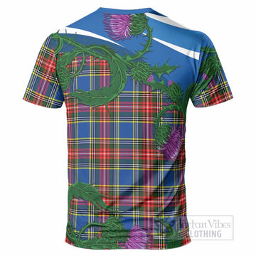 Bethune Tartan Family Crest T-Shirt Thistle in Minimalism