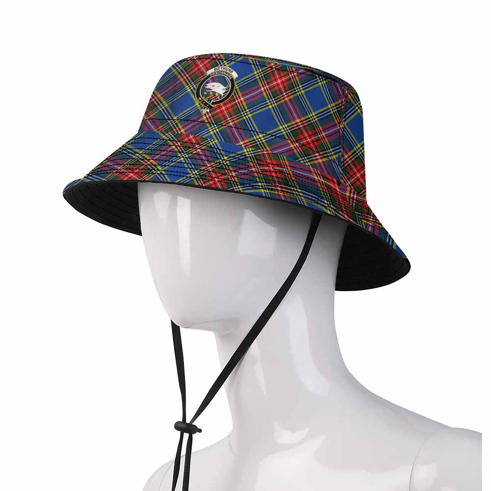 Bethune Tartan Fishing Hat with Family Crest