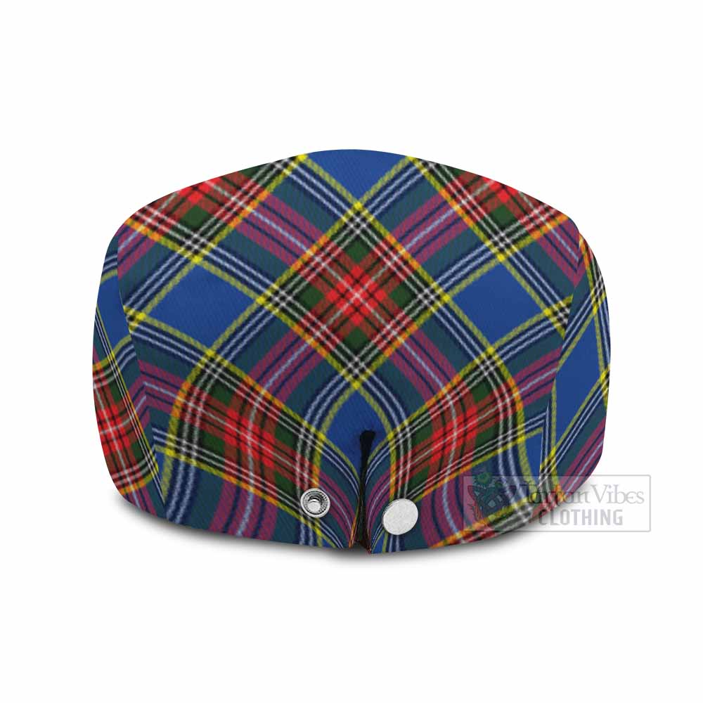 Bethune Tartan Flat Cap, Jeff Cap Cross Style with Family Crest - Tartan Vibes Clothing
