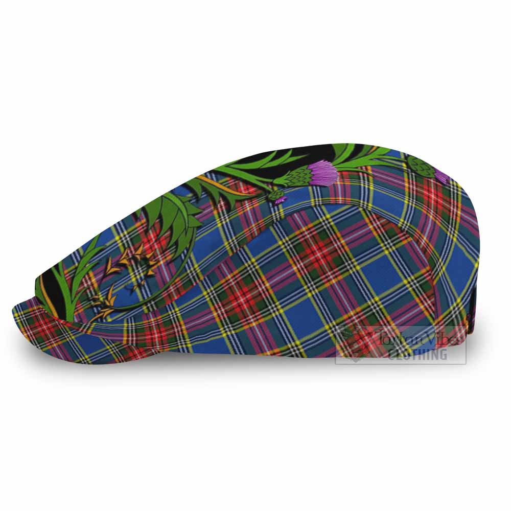 Bethune Tartan Flat Cap, Jeff Cap Scottish Thistle Pride Heritage Art - Tartan Vibes Clothing