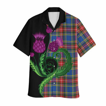 Bethune Tartan Hawaiian Shirt Traditional Scottish Thistle