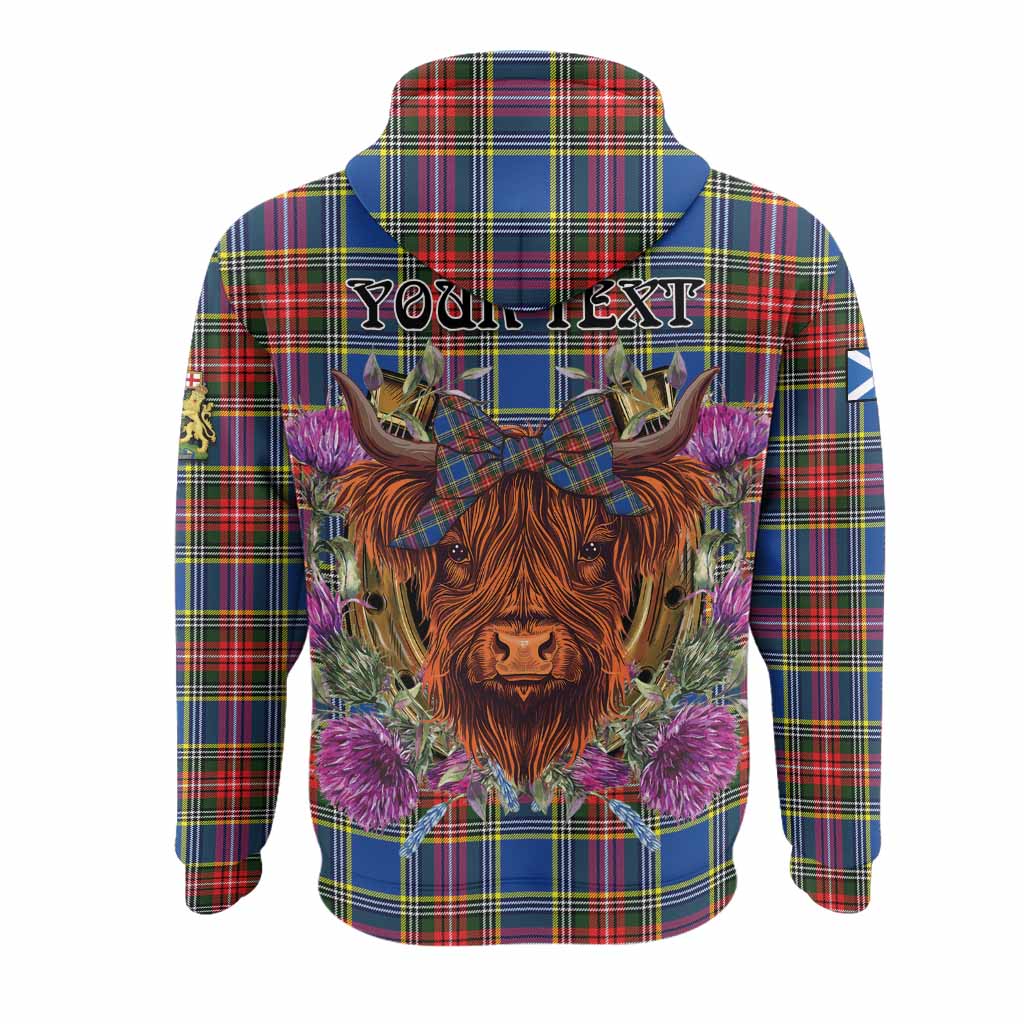 Bethune Tartan Hoodie Scottish Thistle Heilan Coo