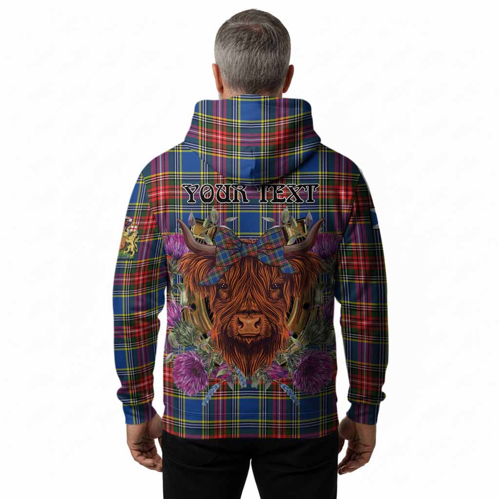 Bethune Tartan Hoodie Scottish Thistle Heilan Coo
