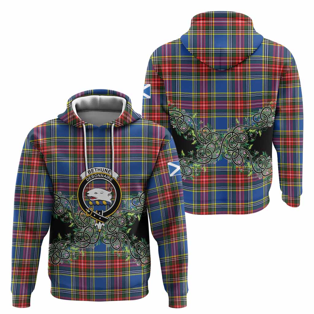 Bethune Tartan Hoodie Thistle Scottish Spirit