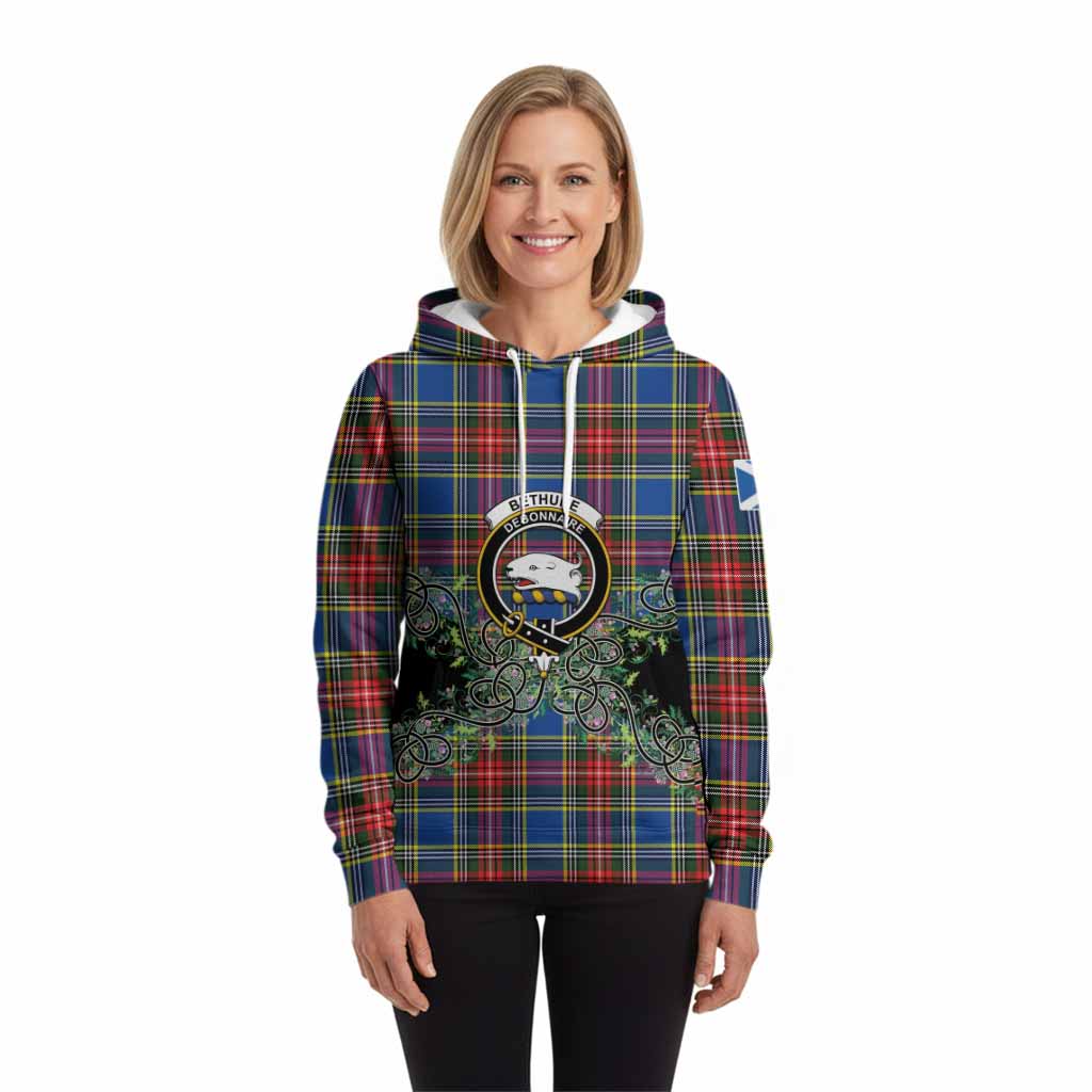 Bethune Tartan Hoodie Thistle Scottish Spirit