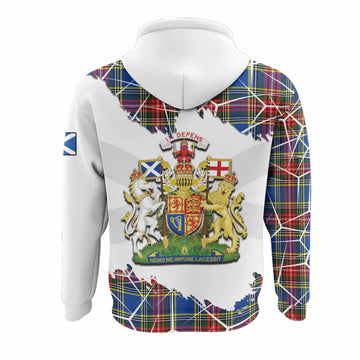 Bethune Tartan Hoodie with Family Crest and Lion Rampant Grunge Style