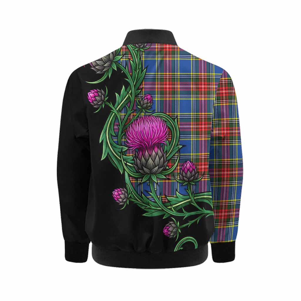 Bethune Tartan Kid Bomber Jacket Resilient Scottish Thistle Kid - Tartan Vibes Clothing