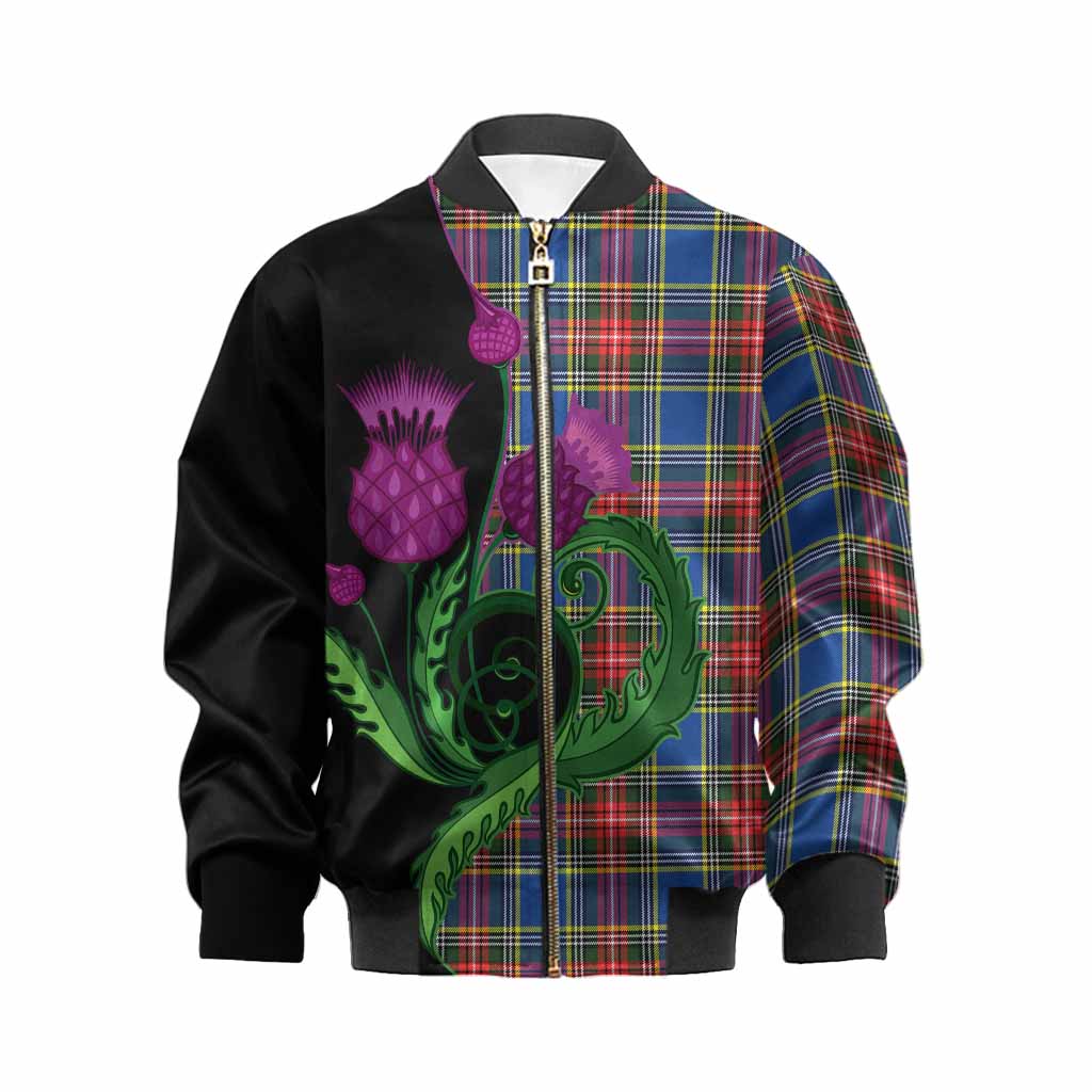 Bethune Tartan Kid Bomber Jacket Traditional Scottish Thistle